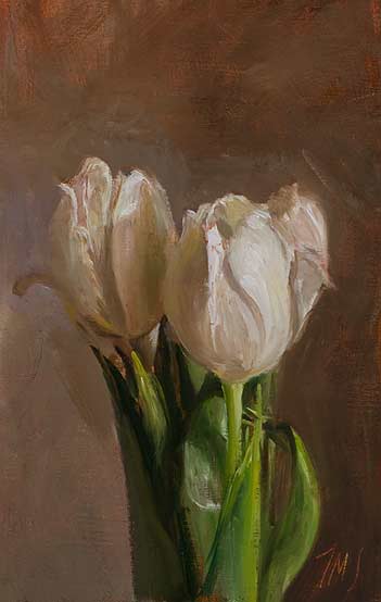daily painting titled White tulips