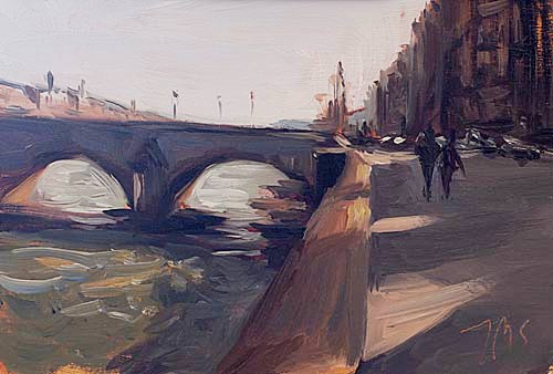 daily painting titled Banks of the Seine