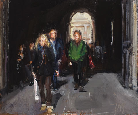 daily painting titled Visiting the Louvre