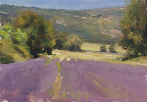 daily painting titled Lavender field at Sault