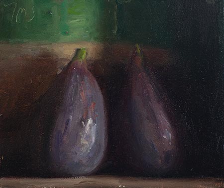 daily painting titled Figs and green pot