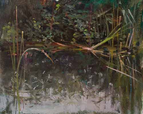 daily painting titled Reflections on a pond