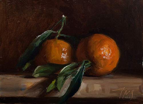 daily painting titled Corsican clementines