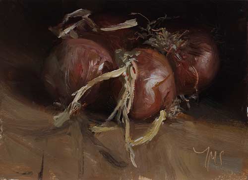 daily painting titled Onions