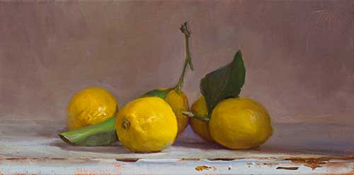daily painting titled Still life with lemons