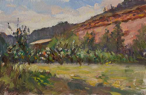 daily painting titled Cabanon and ochre cliffs