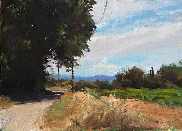daily painting titled Road near Beaumes-de-venise