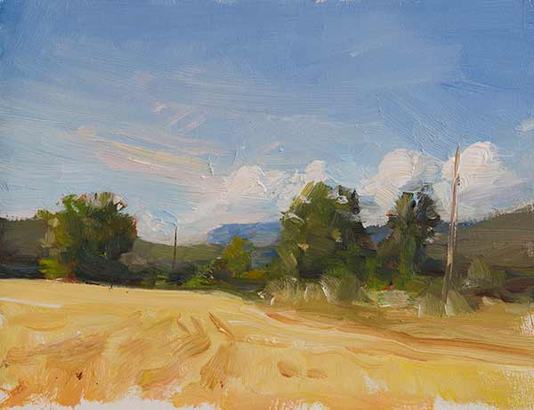 daily painting titled Evening wheatfield