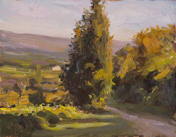 daily painting titled Evening below Crillon-le-Brave
