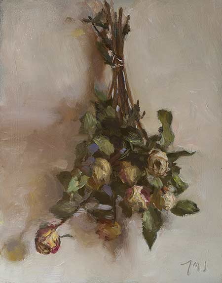 daily painting titled Dried roses