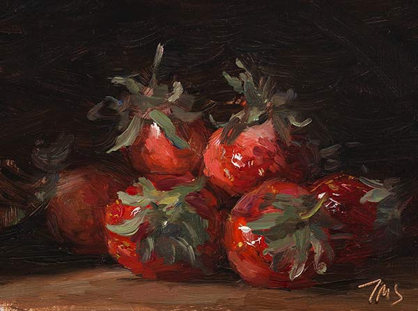 daily painting titled First Strawberries