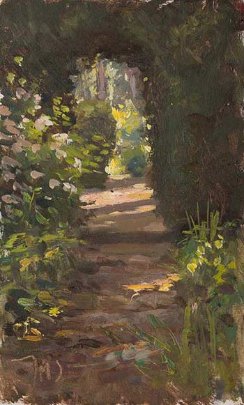 daily painting titled Path to the herb garden, la Madelene#2