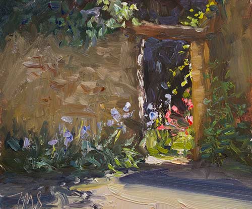 daily painting titled Courtyard gateway, la Madelene