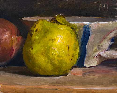 daily painting titled Quince and cup