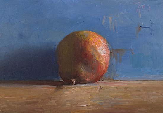 daily painting titled Pear with blue background