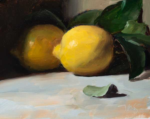 Daily painting of Two lemons