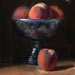 Peaches in a silver bowle, daily painting, posted on Sunday Jul 13 2025 Peaches in a silver bowle