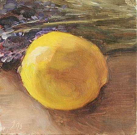 daily painting titled Lemon and Lavender