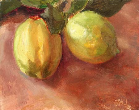 daily painting titled Fresh Lemons