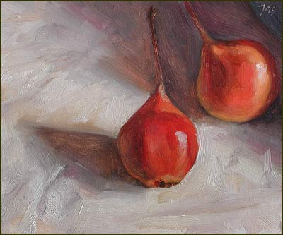 daily painting titled Two Pears