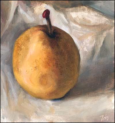 daily painting titled Yellow Pear