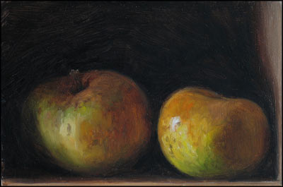 daily painting titled Two Apples
