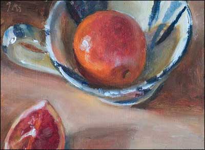 daily painting titled Blood Orange in a Cup