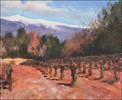 daily painting titled Terre Rouge sous Le Ventoux