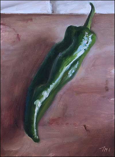 daily painting titled Green Pepper