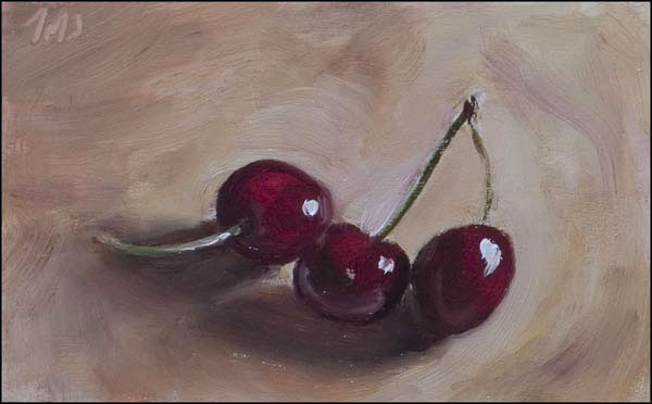 daily painting titled First Cherries