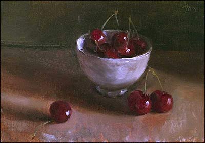daily painting titled Bowl of Cherries