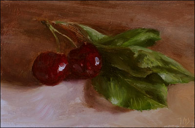 daily painting titled Cherries from the Tree