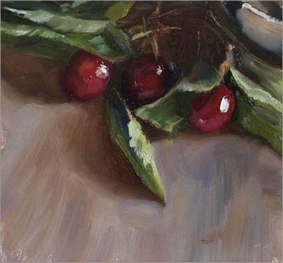 daily painting titled Three Cherries