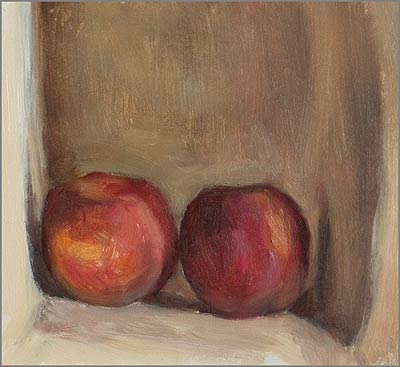 daily painting titled Peaches in an Alcove