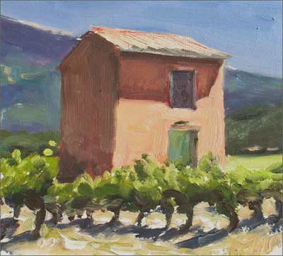 daily painting titled Cabanon under the Ventoux