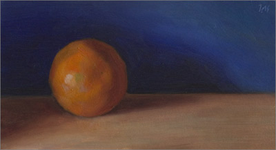 daily painting titled Orange with a Blue Ground