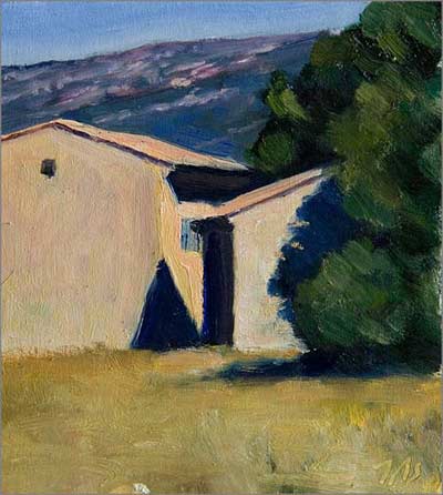 daily painting titled House with Triangular Shadow