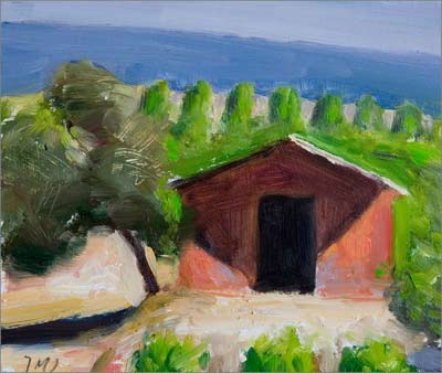 daily painting titled Red Cabanon