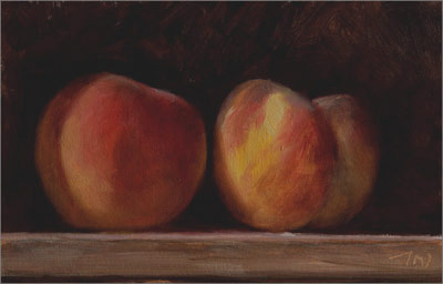 daily painting titled White Peaches