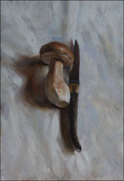 daily painting titled Cep and Knife