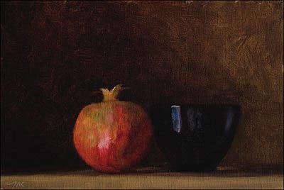 daily painting titled Pomegranate and Bowl