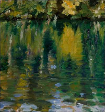 daily painting titled Autumn on the Rhone (study)