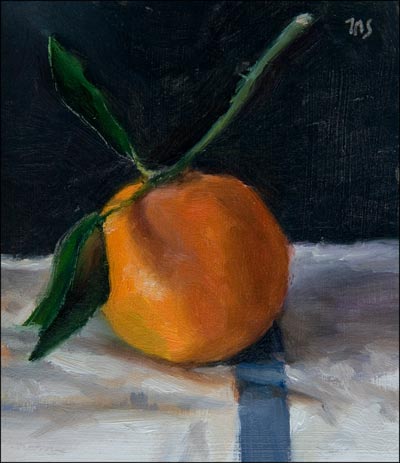 daily painting titled Clementine on a French Cloth