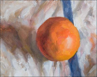 daily painting titled Orange and Blue Stripe