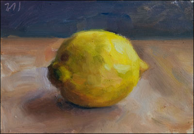daily painting titled Lemon (Rainy day Lemon)
