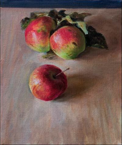 daily painting titled Three Apples