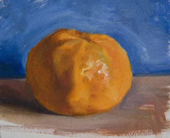 daily painting titled Mandarin  with Blue Ground #2