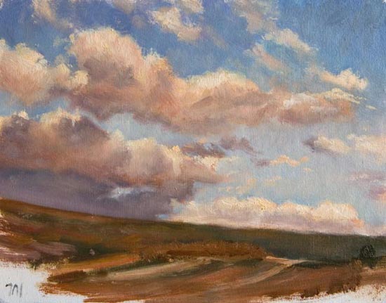 daily painting titled Evening Cloud study