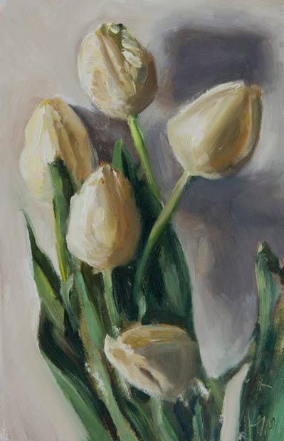 daily painting titled White Tulips