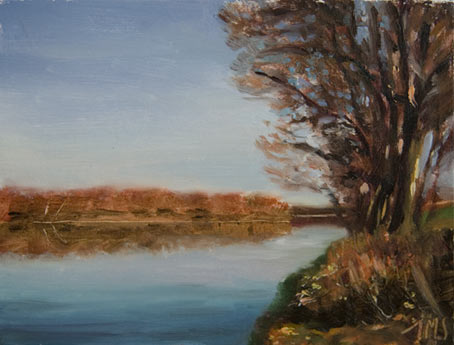 daily painting titled The Rhône at Avignon, Winter